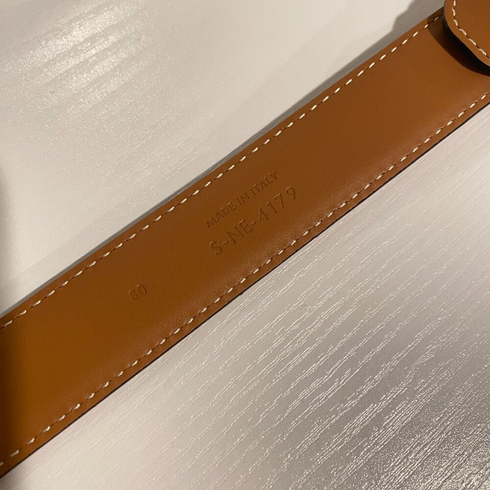 Celine Triomphe Buckle Brown Leather Belt Size 80 - Picture 6 of 6
